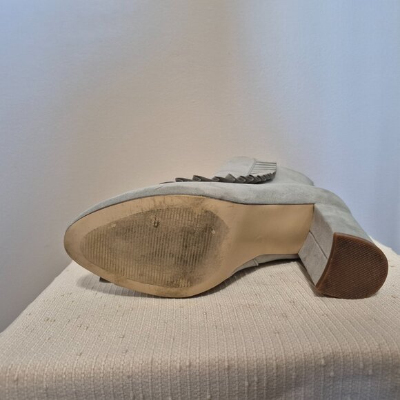 Faux Suede Booties w Ruffle - Picture 9 of 13